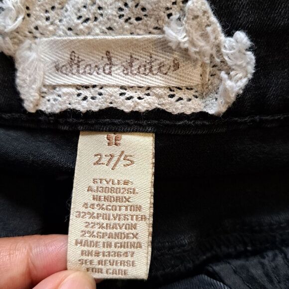Altar'd State Distressed Henrix Raw Hem Rewash Black Summer Short Size 27 - Picture 4 of 15